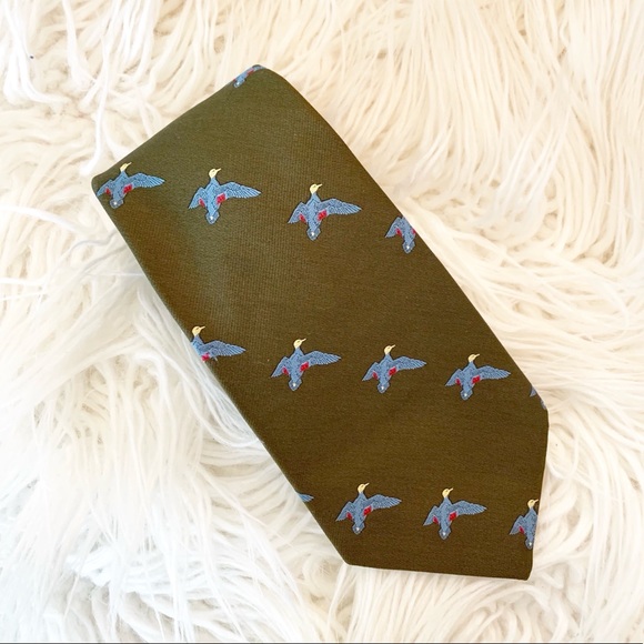 Vintage Other - Vintage Mens Neck Tie Embroidered Ducks